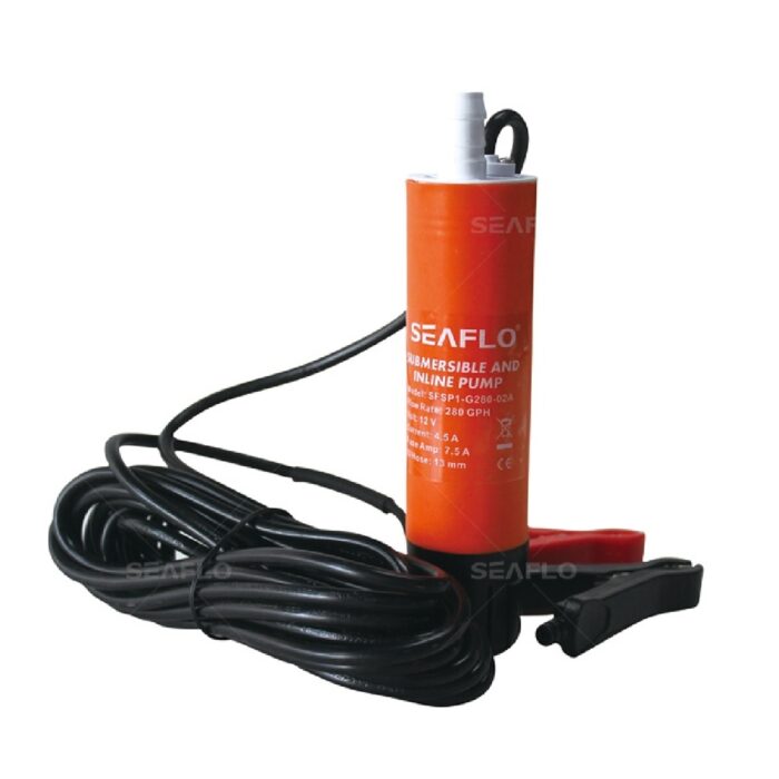 BOMBA SUBMERSIVEL/LINEAR PARA ÁGUA E OLEO DIESEL 280GPH 12V CABO 1M