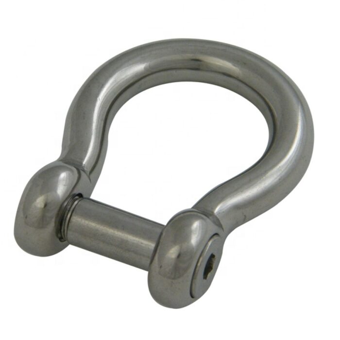 MANILHA CURVA EM AÇO INOX 4MM COM PARAFUSO LISO