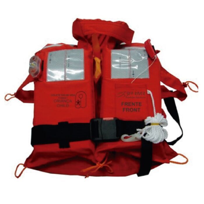 COLETE SALVA VIDAS CLASSE I SOLAS INFANTIL COM LUZ
