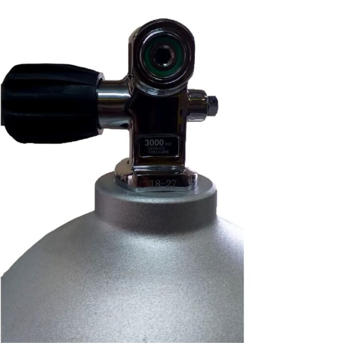 Alternative view of CILINDRO ALUMINIO 12L 3000PSI COM VALVULA DIN/YOKI MERGULHO COR ALUMINIO POLIDO