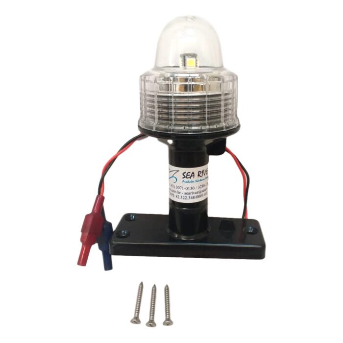 LUZ CIRCULAR LENTE BRANCA SEM HASTE COM LED BASE PRETA