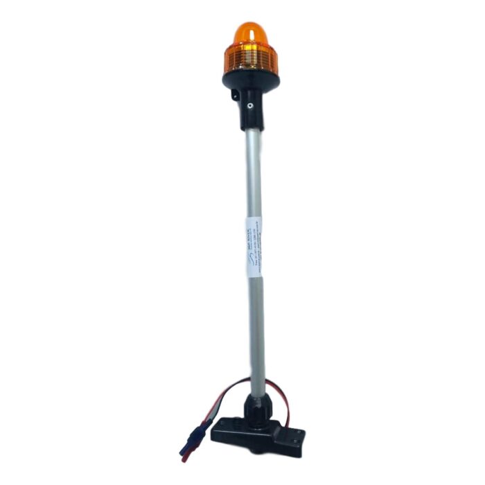 LUZ CIRCULAR LENTE AMARELA C/HASTE 40CM RETRÁTIL COM LED BASE PRETA