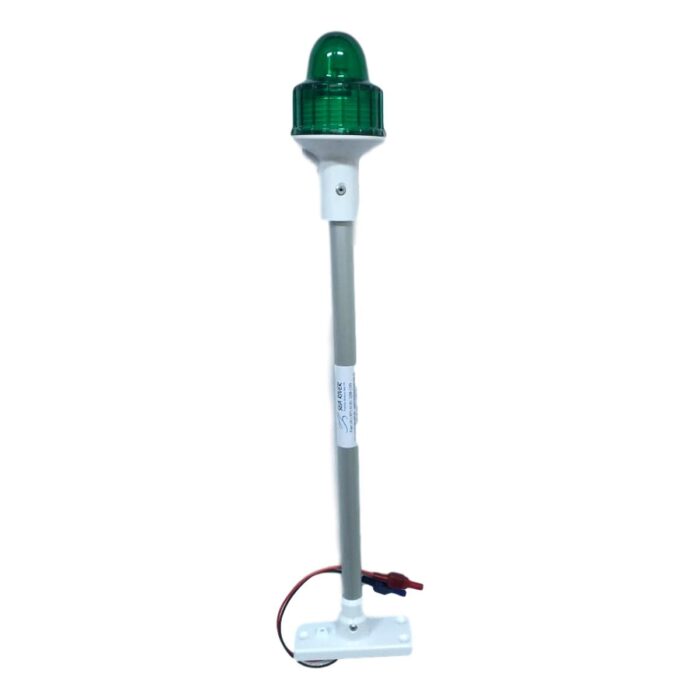 LUZ CIRCULAR LENTE VERDE C/HASTE 40CM FIXA COM LED BASE BRANCA