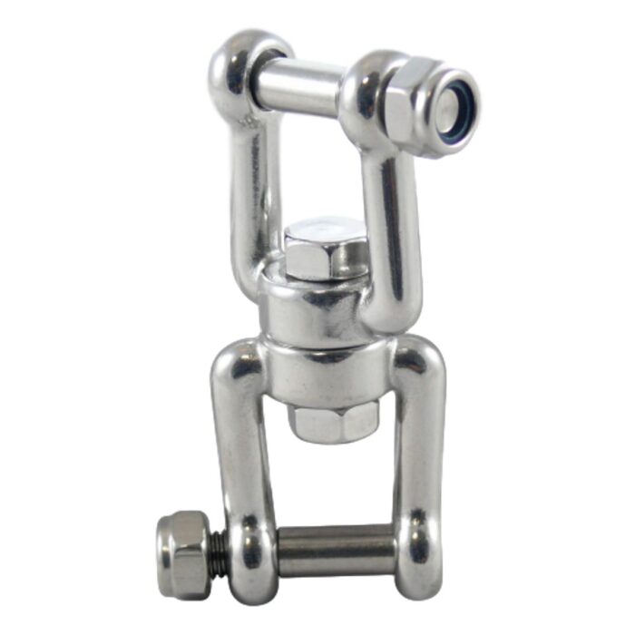 Manilha Inox dupla com distorcedor dois parafusos 6mm 7/32 Pol