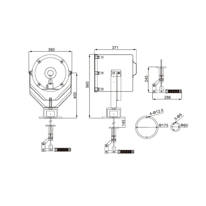 Alternative view of FAROL DE BUSCA NAVAL 220V/60HZ 1000W CONEXÃO GX9.5 HALOGENEA IP66
