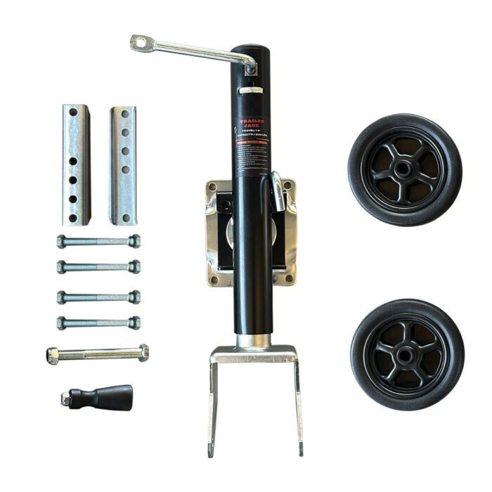 RODA PEDESTAL ESCAMOTEÁVEL DUPLA PARA REBOQUE 8''