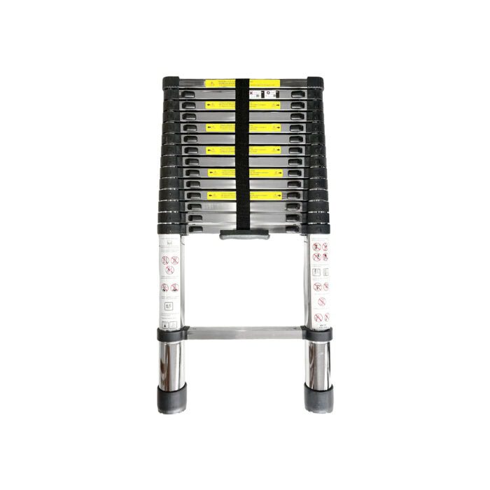 ESCADA TELESCÓPICA INOX RETRÁTIL 4.4M - 15 DEGRAUS