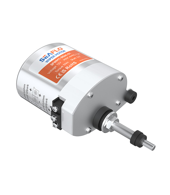 MOTOR DE LIMPADOR DE PARABRISA NÁUTICO SEAFLO PRO 12V 1,2A 5NM ÂNGULO 90 E 110° EIXO 64MM
