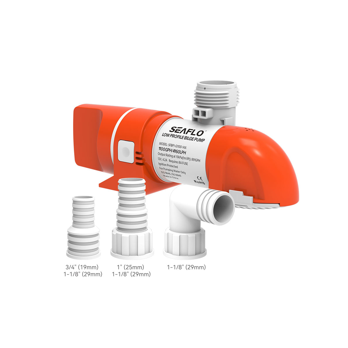 BOMBA DE PORÃO VERTICAL SEAFLO PRO COM AUTOMATICO 1100GPH 14AS