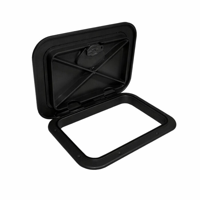 ESCOTILHA RET PRETA COM 1 TRANCA EM THERMOPLASTICO ABS
