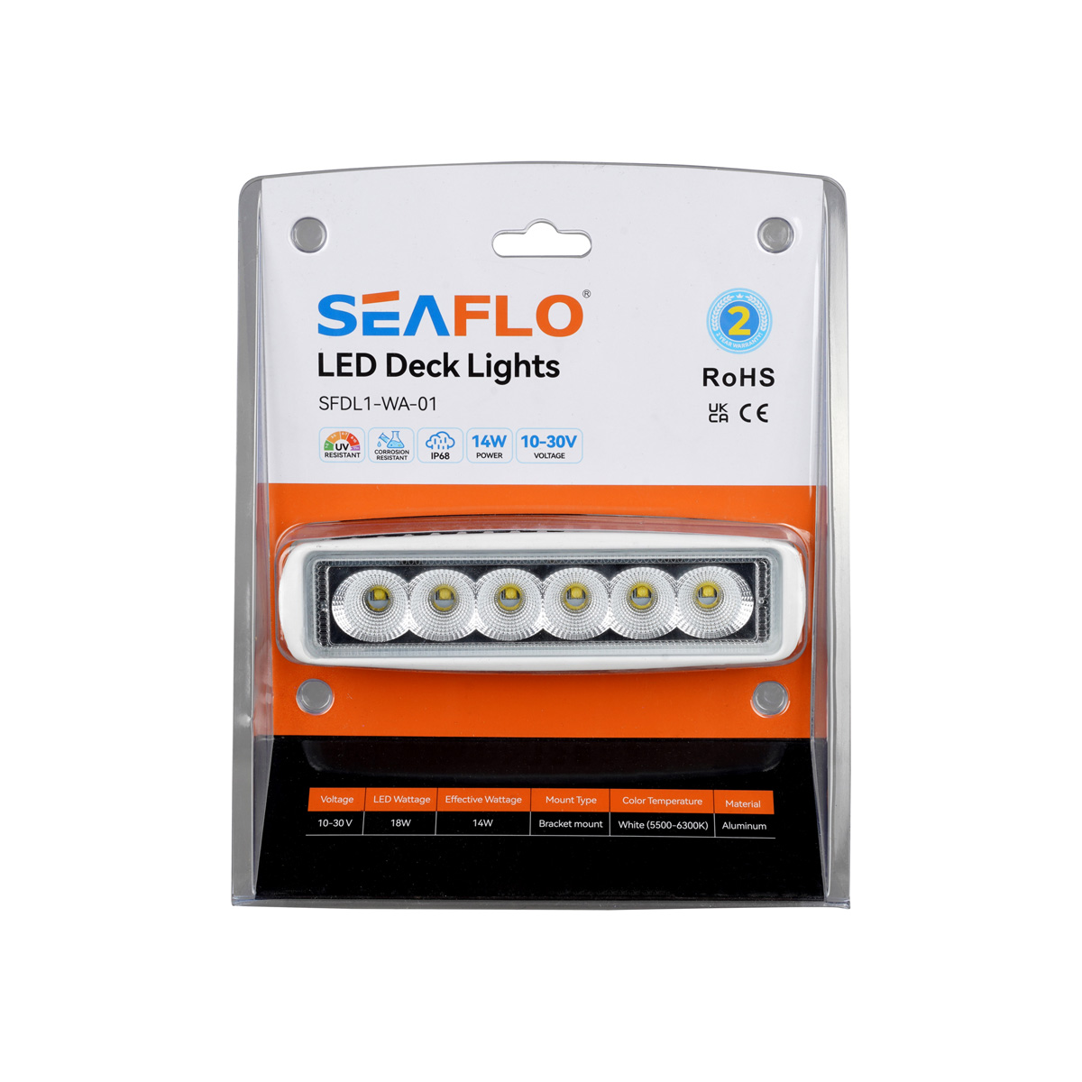 blister luz de deck seaflo 6300k
