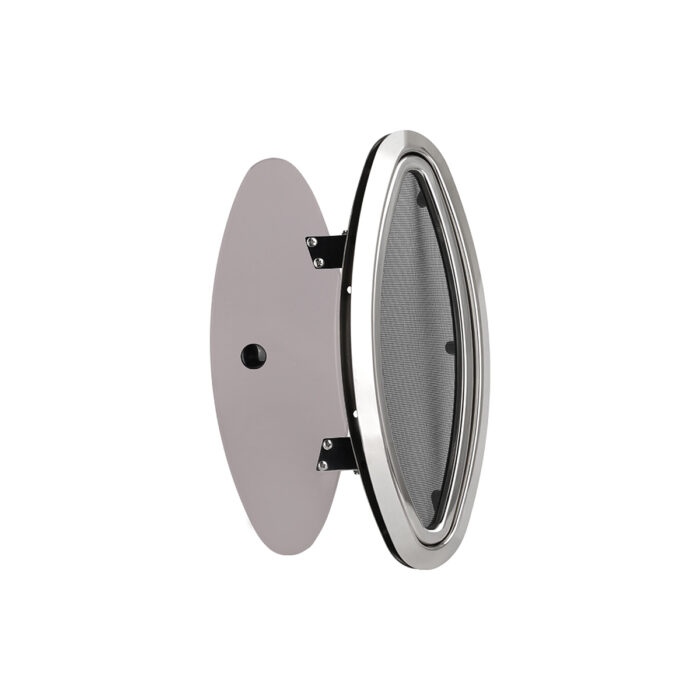 VIGIA ELÍPTICA SEAFLO PRO MOLDURA EM AÇO INOX 316 VIDRO ACRÍLICO FUMÊ 460 X 205MM 03S