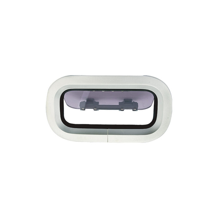 VIGIA RETANGULAR SEAFLO PRO MOLDURA EM ALUMÍNIO COR PRATA VIDRO ACRÍLICO FUMÊ 369 X 193MM 05S